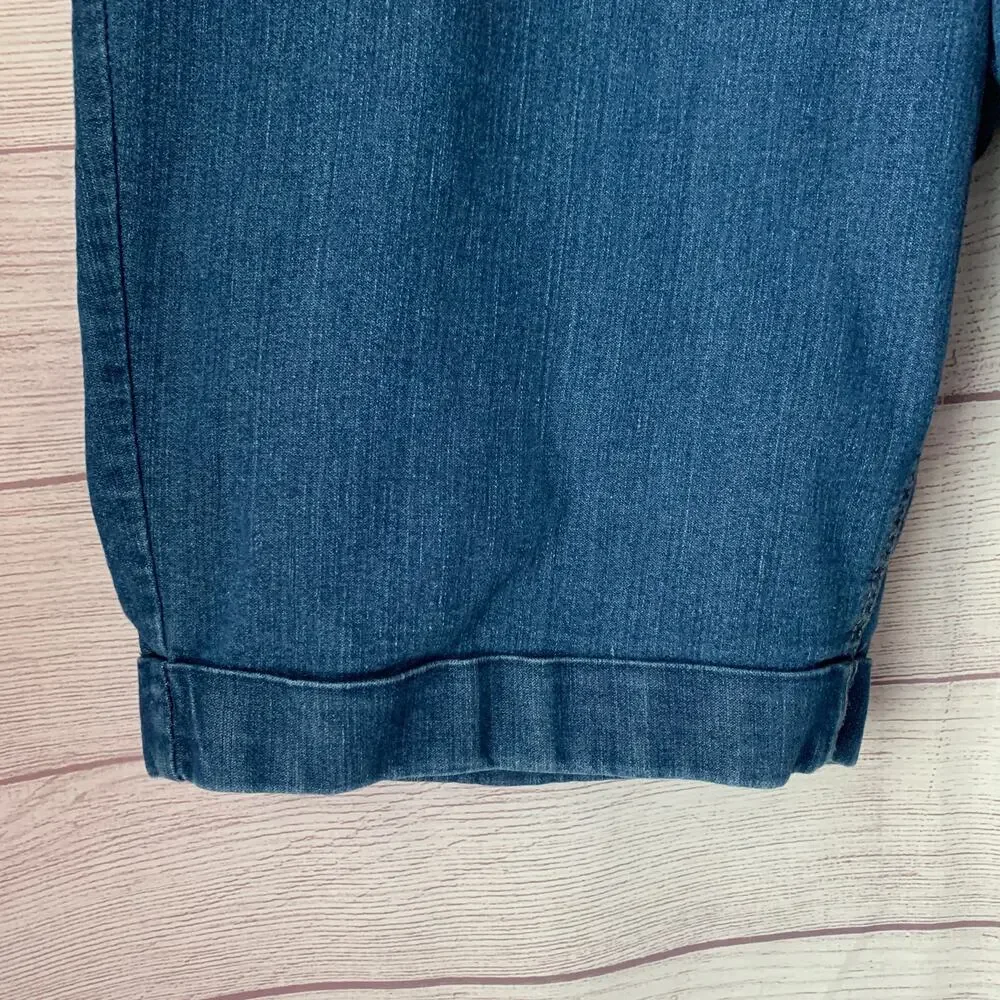 Westbound Denim Jean Bermuda Shorts Pull On Cuffed Hem Size 18